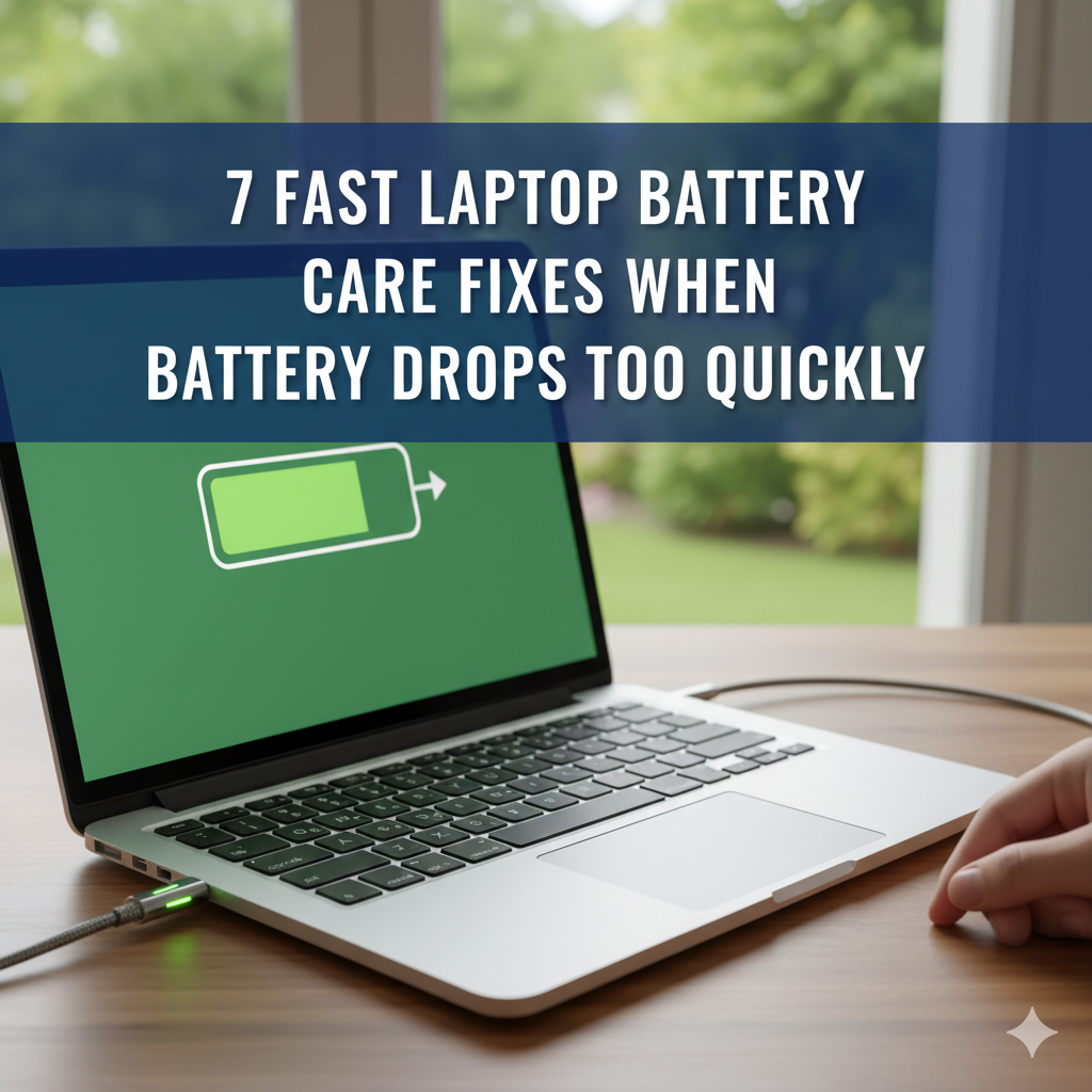 7 Fast Laptop Battery Care Fixes When Battery Drops Too Quickly